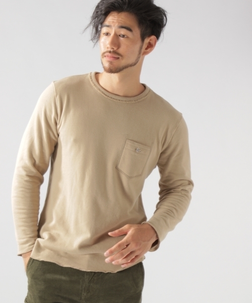 BAYFLOW(ベイフロー)の「ウラパイルプルオーバー 18AW(Tシャツ/カットソー・メンズ・ベージュ/ネイビー/オフホワイト・SMALL/MEDIUM/LARGE/X-LARGE)」の13枚目の写真