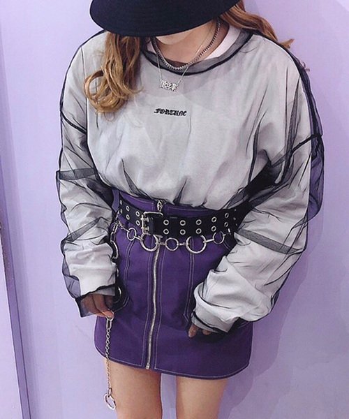 SPINNS（スピンズ）の「２ホール合皮ハトメベルト/ロング（ベルト・レディース・ブラック/ホワイト・ONESIZE）」の6枚目の写真