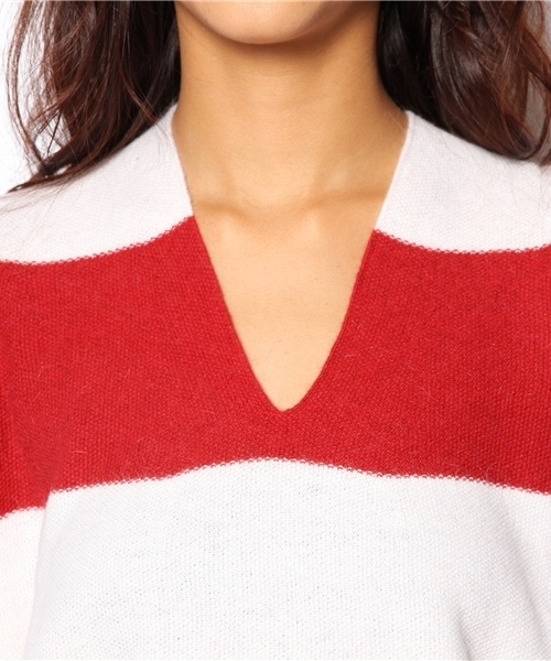 laule'a sunny side store(ラウレアサニーサイドストア)の「【Slic*Slic】ストライプルーズニット(ニット/セーター・レディース・レッド/ネイビー・FREE)」の6枚目の写真
