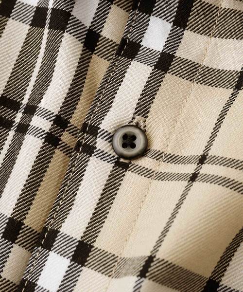 MONO-MART（モノマート）の「タータンチェックオーバーサイジングL/Sシャツ（シャツ/ブラウス・メンズ・ベージュ/ネイビー・LL/M/L）」の7枚目の写真