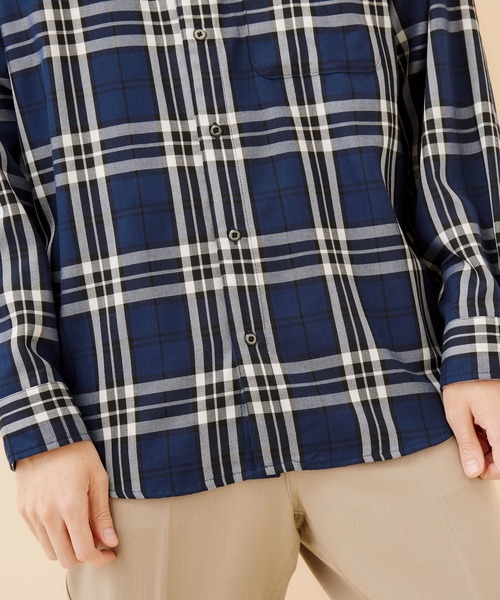 MONO-MART（モノマート）の「タータンチェックオーバーサイジングL/Sシャツ（シャツ/ブラウス・メンズ・ベージュ/ネイビー・LL/M/L）」の14枚目の写真