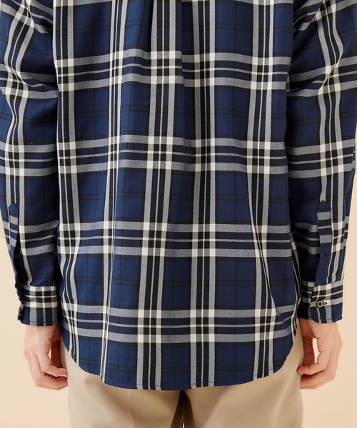 MONO-MART（モノマート）の「タータンチェックオーバーサイジングL/Sシャツ（シャツ/ブラウス・メンズ・ベージュ/ネイビー・LL/M/L）」の16枚目の写真
