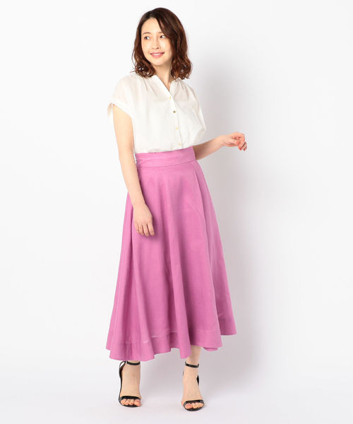 NOLLEY’S（ノーリーズ）の「[新色追加]ガスボイルメタル釦ブラウス（シャツ/ブラウス・レディース・グリーン/ホワイト/ラベンダー/キャメル/ピンク/ネイビー/ブラウン・38/36）」の12枚目の写真