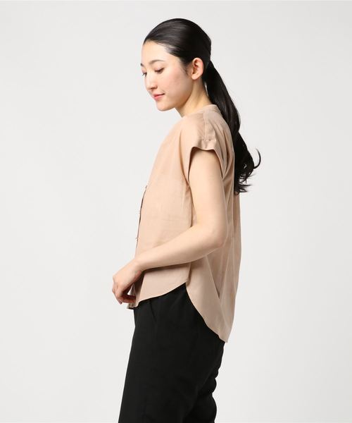 NOLLEY’S（ノーリーズ）の「[新色追加]ガスボイルメタル釦ブラウス（シャツ/ブラウス・レディース・グリーン/ホワイト/ラベンダー/キャメル/ピンク/ネイビー/ブラウン・38/36）」の21枚目の写真