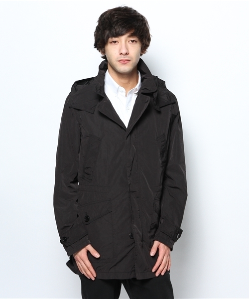 PLST（プラステ）の「Ｍen フード付ミリタリーステンカラーコート（ステンカラーコート・メンズ・ダークネイビー/ブラック・X-LARGE/SMALL/MEDIUM/LARGE）」の3枚目の写真