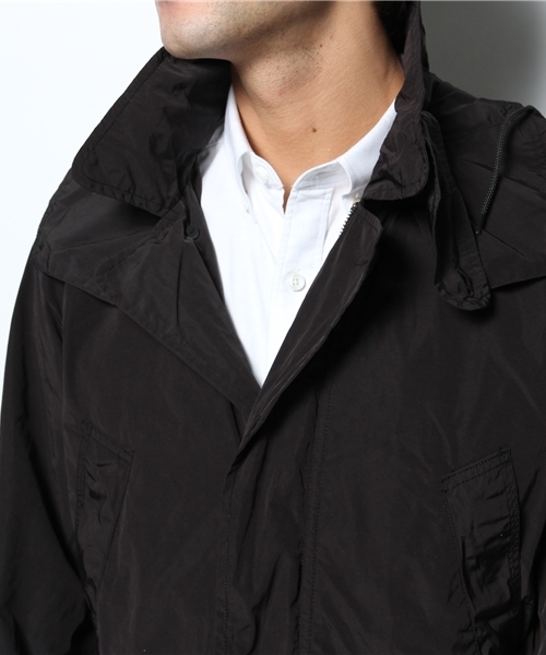 PLST（プラステ）の「Ｍen フード付ミリタリーステンカラーコート（ステンカラーコート・メンズ・ダークネイビー/ブラック・X-LARGE/SMALL/MEDIUM/LARGE）」の13枚目の写真