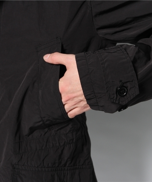PLST（プラステ）の「Ｍen フード付ミリタリーステンカラーコート（ステンカラーコート・メンズ・ダークネイビー/ブラック・X-LARGE/SMALL/MEDIUM/LARGE）」の5枚目の写真