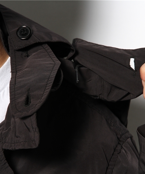 PLST（プラステ）の「Ｍen フード付ミリタリーステンカラーコート（ステンカラーコート・メンズ・ダークネイビー/ブラック・X-LARGE/SMALL/MEDIUM/LARGE）」の7枚目の写真