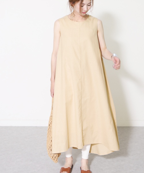 reca(レカ)の「ボリュームAライン ノースリーブワンピース(ワンピース・レディース・アイボリー/ブラック/カーキ/マスタード・M)」の14枚目の写真