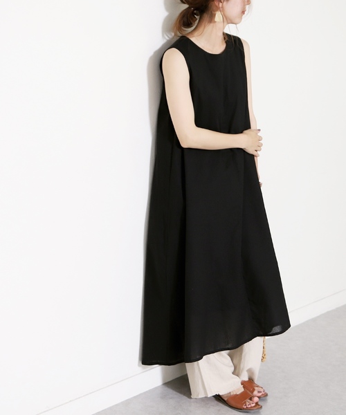 reca(レカ)の「ボリュームAライン ノースリーブワンピース(ワンピース・レディース・アイボリー/ブラック/カーキ/マスタード・M)」の22枚目の写真