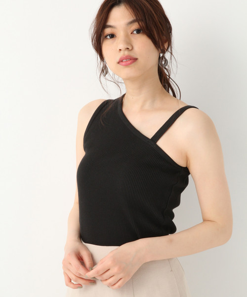 GLOBAL WORK（グローバルワーク）の「ワンショルダーリブタンク/836909（タンクトップ・レディース・ホワイト/ブラック・MEDIUM/LARGE）」の2枚目の写真