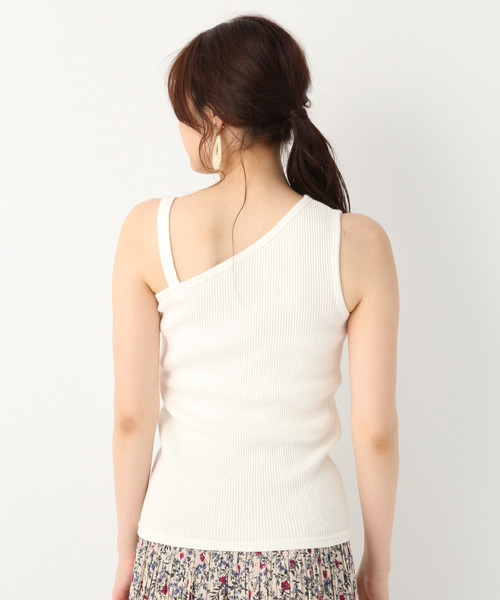 GLOBAL WORK（グローバルワーク）の「ワンショルダーリブタンク/836909（タンクトップ・レディース・ホワイト/ブラック・MEDIUM/LARGE）」の4枚目の写真