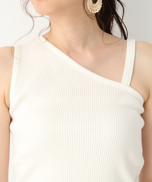 GLOBAL WORK（グローバルワーク）の「ワンショルダーリブタンク/836909（タンクトップ・レディース・ホワイト/ブラック・MEDIUM/LARGE）」の7枚目の写真