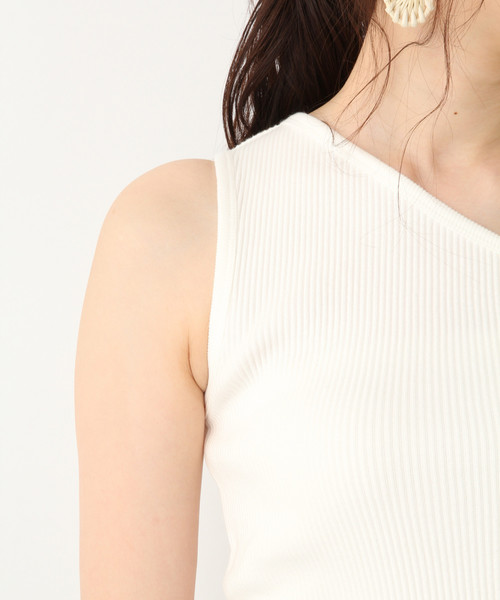GLOBAL WORK（グローバルワーク）の「ワンショルダーリブタンク/836909（タンクトップ・レディース・ホワイト/ブラック・MEDIUM/LARGE）」の9枚目の写真