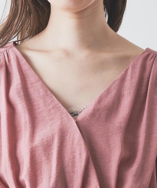 natural couture（ナチュラルクチュール）の「タッセルベルト付きカシュクールワンピース（ワンピース・レディース・ピンク/ブラック系その他/グレイッシュベージュ/ベージュ/ミント/ピンク系その他・FREE）」の10枚目の写真