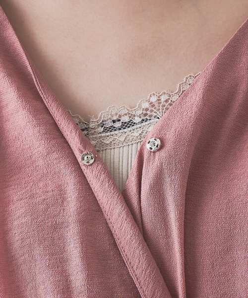 natural couture（ナチュラルクチュール）の「タッセルベルト付きカシュクールワンピース（ワンピース・レディース・ピンク/ブラック系その他/グレイッシュベージュ/ベージュ/ミント/ピンク系その他・FREE）」の11枚目の写真