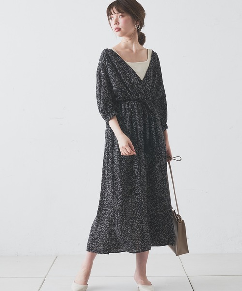 natural couture（ナチュラルクチュール）の「タッセルベルト付きカシュクールワンピース（ワンピース・レディース・ピンク/ブラック系その他/グレイッシュベージュ/ベージュ/ミント/ピンク系その他・FREE）」の16枚目の写真