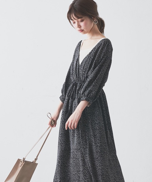 natural couture（ナチュラルクチュール）の「タッセルベルト付きカシュクールワンピース（ワンピース・レディース・ピンク/ブラック系その他/グレイッシュベージュ/ベージュ/ミント/ピンク系その他・FREE）」の17枚目の写真