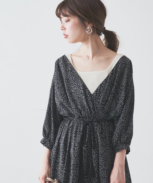 natural couture（ナチュラルクチュール）の「タッセルベルト付きカシュクールワンピース（ワンピース・レディース・ピンク/ブラック系その他/グレイッシュベージュ/ベージュ/ミント/ピンク系その他・FREE）」の18枚目の写真