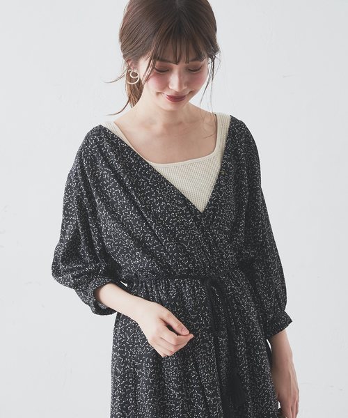 natural couture（ナチュラルクチュール）の「タッセルベルト付きカシュクールワンピース（ワンピース・レディース・ピンク/ブラック系その他/グレイッシュベージュ/ベージュ/ミント/ピンク系その他・FREE）」の19枚目の写真