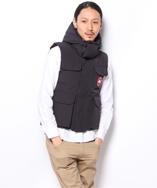 AMERICAN RAG CIE(アメリカンラグシー)の「CANADA GOOSE ダウンベスト【HUDSON】116-CGS-HUDSON(ダウンベスト・メンズ・ブラック/カーキ/ネイビー・X-SMALL/SMALL)」の3枚目の写真