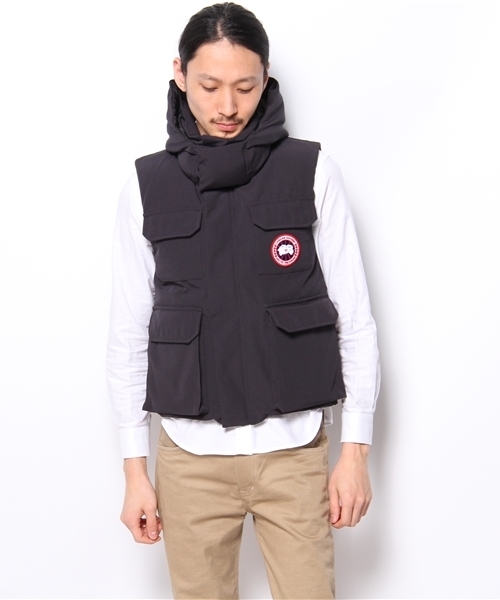 AMERICAN RAG CIE(アメリカンラグシー)の「CANADA GOOSE ダウンベスト【HUDSON】116-CGS-HUDSON(ダウンベスト・メンズ・ブラック/カーキ/ネイビー・X-SMALL/SMALL)」の4枚目の写真