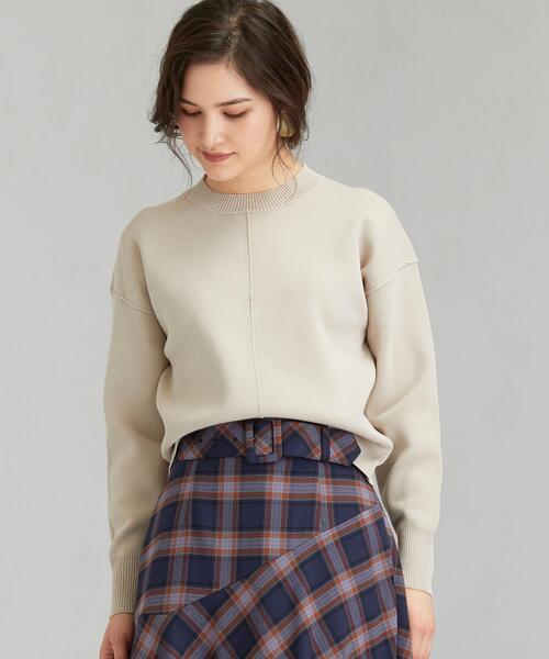 green label relaxing（グリーンレーベルリラクシング）の「[手洗い可能] FFC スムース クルーネック ニット（ニット/セーター・レディース・ブラック/ライトグレー/ブラウン/ライラック・FREE）」の2枚目の写真