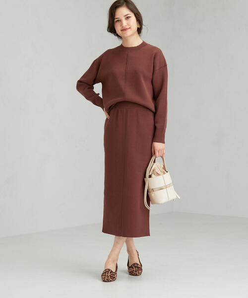 green label relaxing（グリーンレーベルリラクシング）の「[手洗い可能] FFC スムース クルーネック ニット（ニット/セーター・レディース・ブラック/ライトグレー/ブラウン/ライラック・FREE）」の10枚目の写真