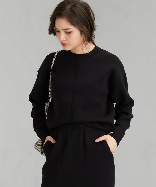 green label relaxing（グリーンレーベルリラクシング）の「[手洗い可能] FFC スムース クルーネック ニット（ニット/セーター・レディース・ブラック/ライトグレー/ブラウン/ライラック・FREE）」の9枚目の写真