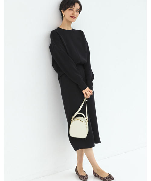 green label relaxing（グリーンレーベルリラクシング）の「[手洗い可能] FFC スムース クルーネック ニット（ニット/セーター・レディース・ブラック/ライトグレー/ブラウン/ライラック・FREE）」の6枚目の写真