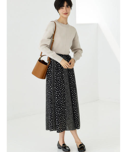 green label relaxing（グリーンレーベルリラクシング）の「[手洗い可能] FFC スムース クルーネック ニット（ニット/セーター・レディース・ブラック/ライトグレー/ブラウン/ライラック・FREE）」の5枚目の写真