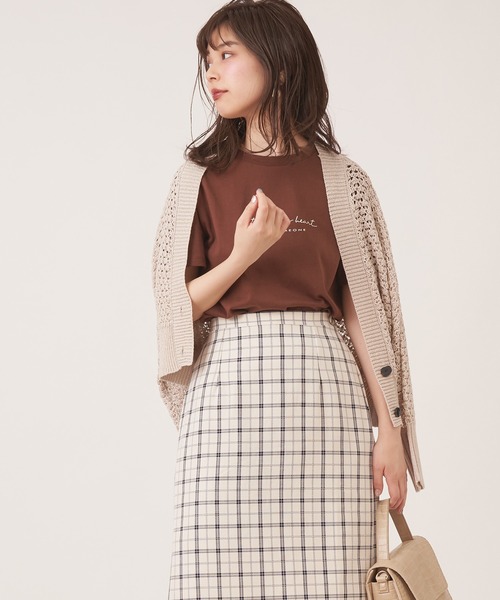 natural couture（ナチュラルクチュール）の「テープヤーンざっくりメッシュショートカーディガン（カーディガン/ボレロ・レディース・アイボリー/モカ/ベージュ・FREE）」の17枚目の写真