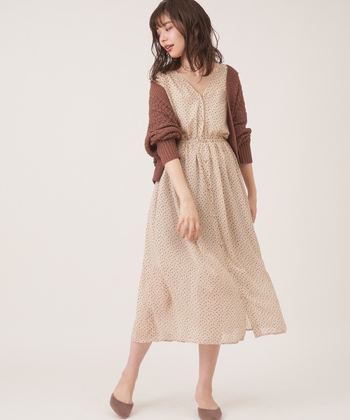 natural couture（ナチュラルクチュール）の「テープヤーンざっくりメッシュショートカーディガン（カーディガン/ボレロ・レディース・アイボリー/モカ/ベージュ・FREE）」の10枚目の写真