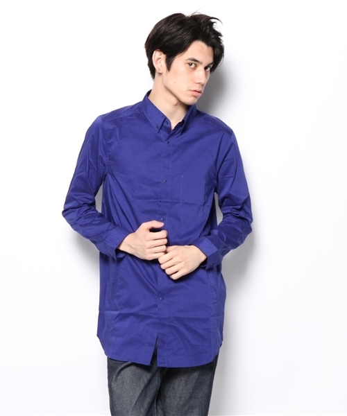 WHO'S WHO gallery(フーズフーギャラリー)の「ロングシャツ(シャツ/ブラウス・メンズ・グレー/ダークブルー/スミクロ/オフホワイト・MEDIUM/SMALL)」の1枚目の写真