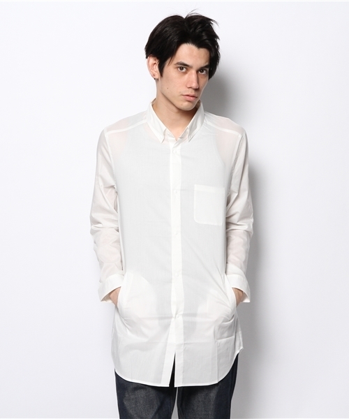 WHO'S WHO gallery(フーズフーギャラリー)の「ロングシャツ(シャツ/ブラウス・メンズ・グレー/ダークブルー/スミクロ/オフホワイト・MEDIUM/SMALL)」の2枚目の写真