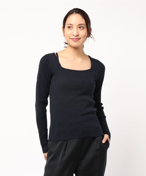 LOWRYS FARM（ローリーズファーム）の「スクエアタイトプルオーバー　851130（ニット/セーター・レディース・オフホワイト/ブラック/グリーン/イエロー/ネイビー・MEDIUM/LARGE）」の17枚目の写真