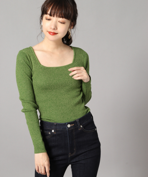 LOWRYS FARM（ローリーズファーム）の「スクエアタイトプルオーバー　851130（ニット/セーター・レディース・オフホワイト/ブラック/グリーン/イエロー/ネイビー・MEDIUM/LARGE）」の16枚目の写真