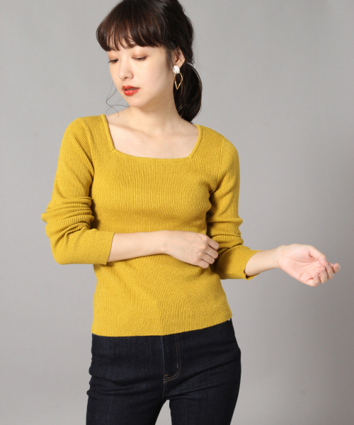 LOWRYS FARM（ローリーズファーム）の「スクエアタイトプルオーバー　851130（ニット/セーター・レディース・オフホワイト/ブラック/グリーン/イエロー/ネイビー・MEDIUM/LARGE）」の15枚目の写真