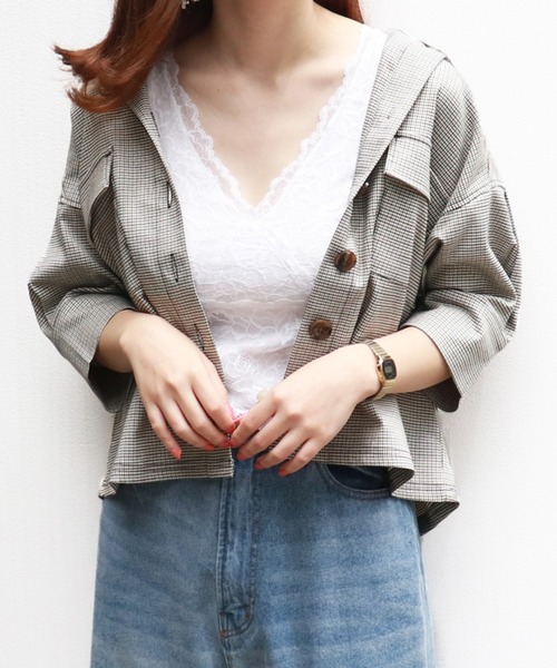 PairPair（ペアペア）の「ポケット付チェックシャツ/SETUP可（シャツ/ブラウス・レディース・ブラック/ベージュ/ブラウン系その他・FREE）」の17枚目の写真