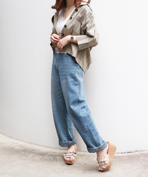 PairPair（ペアペア）の「ポケット付チェックシャツ/SETUP可（シャツ/ブラウス・レディース・ブラック/ベージュ/ブラウン系その他・FREE）」の14枚目の写真