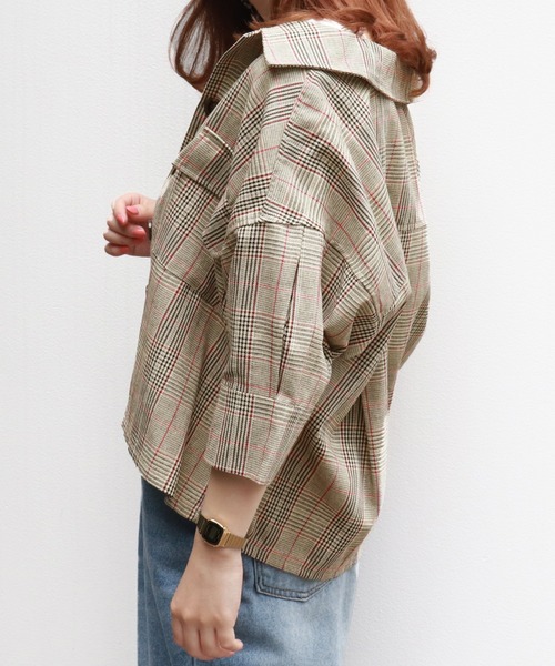 PairPair（ペアペア）の「ポケット付チェックシャツ/SETUP可（シャツ/ブラウス・レディース・ブラック/ベージュ/ブラウン系その他・FREE）」の5枚目の写真