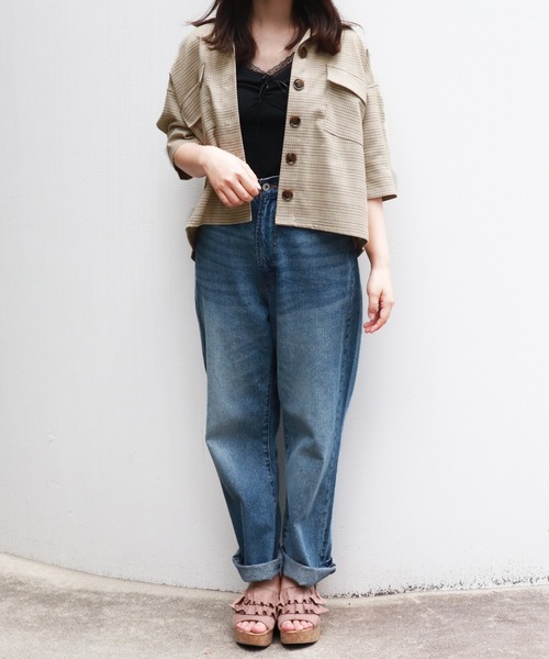 PairPair（ペアペア）の「ポケット付チェックシャツ/SETUP可（シャツ/ブラウス・レディース・ブラック/ベージュ/ブラウン系その他・FREE）」の7枚目の写真