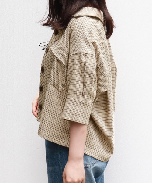 PairPair（ペアペア）の「ポケット付チェックシャツ/SETUP可（シャツ/ブラウス・レディース・ブラック/ベージュ/ブラウン系その他・FREE）」の9枚目の写真