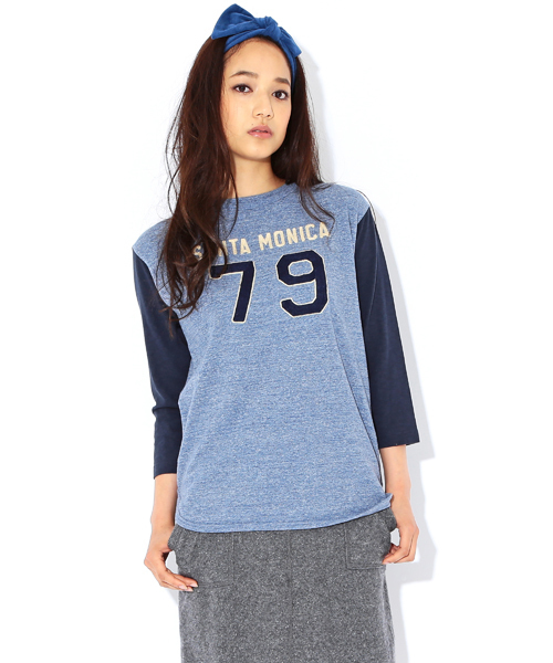 BEAMS BOY（ビームスボーイ）の「CHESWICK / Baseball 7分袖 TEE（Tシャツ/カットソー・レディース・オフホワイト/ブルー系その他/オレンジ・ONE SIZE）」の3枚目の写真