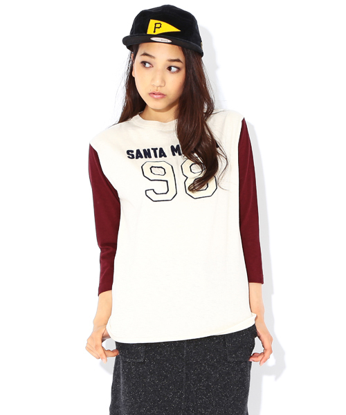 BEAMS BOY（ビームスボーイ）の「CHESWICK / Baseball 7分袖 TEE（Tシャツ/カットソー・レディース・オフホワイト/ブルー系その他/オレンジ・ONE SIZE）」の2枚目の写真