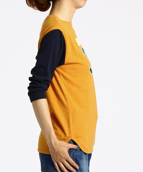 BEAMS BOY（ビームスボーイ）の「CHESWICK / Baseball 7分袖 TEE（Tシャツ/カットソー・レディース・オフホワイト/ブルー系その他/オレンジ・ONE SIZE）」の9枚目の写真