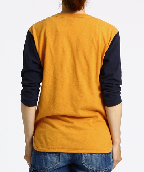 BEAMS BOY（ビームスボーイ）の「CHESWICK / Baseball 7分袖 TEE（Tシャツ/カットソー・レディース・オフホワイト/ブルー系その他/オレンジ・ONE SIZE）」の8枚目の写真