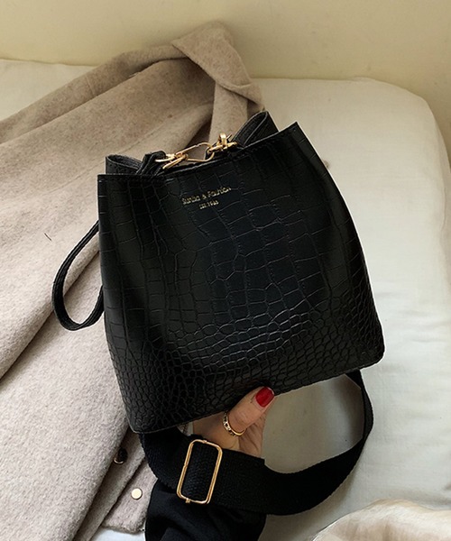 TABI PAL（タビパル）の「クロコ型押し 2WAY ショルダーバッグ 巾着袋（ショルダーバッグ・レディース・ブルー/グリーン/ブラウン/ブラック/ベージュ・FREE）」の11枚目の写真