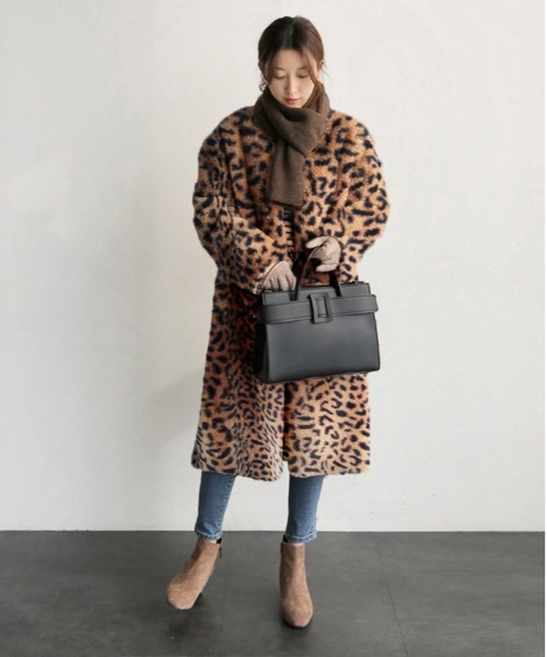 おしゃれスタ(オシャレスタ)の「【OSHARESTA★TOKYO】Lovely ボアノーカラーロングコート◆(ムートンコート・レディース・ピンク/イエロー/グレー/オフホワイト/パープル/ベージュ/レオパード・L/M)」の18枚目の写真