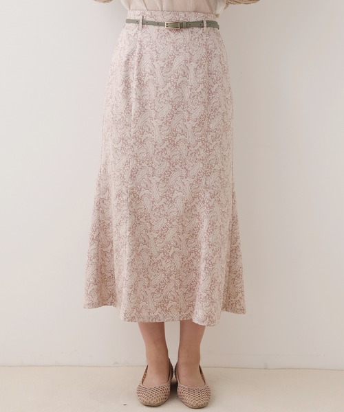 one after another NICE CLAUP（ワンアフターアナザーナイスクラップ）の「ベルト付きマーメイドスカート（スカート・レディース・ベージュ/グリーン系その他/ピンク系その他/ライトピンク・FREE）」の3枚目の写真